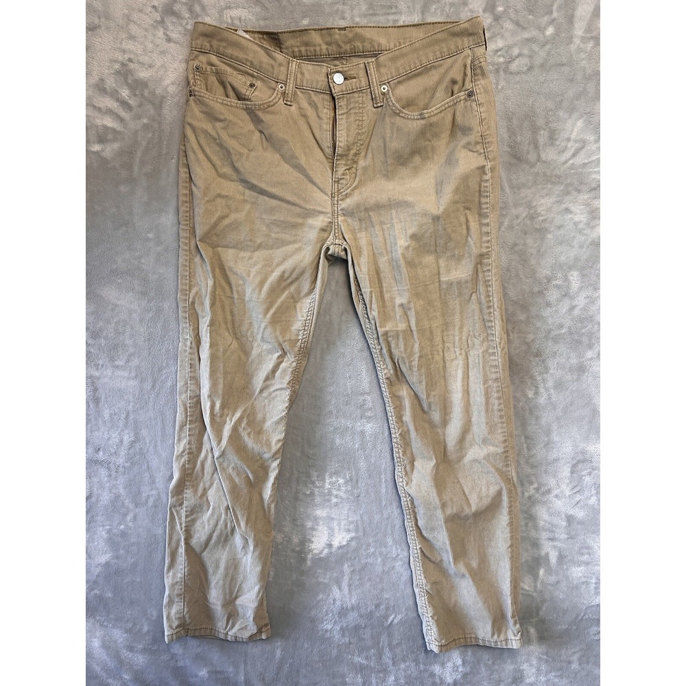 Levi's 514 Corduroy Pants Mens 34x30 Tan Excellent Straight Fit Beige 5-Pocket